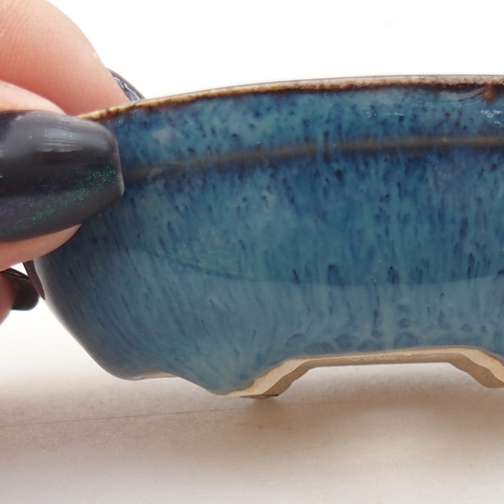 Mini-Bonsaischale 7,5 x 5 x 2,5 cm, Farbe blau