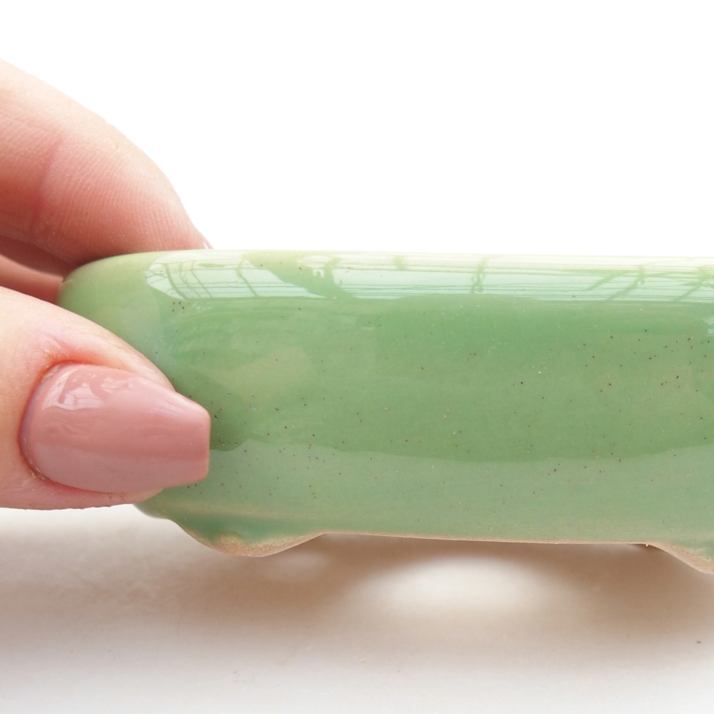 Bonsaischale aus Keramik 9 x 6,5 x 3 cm, grün