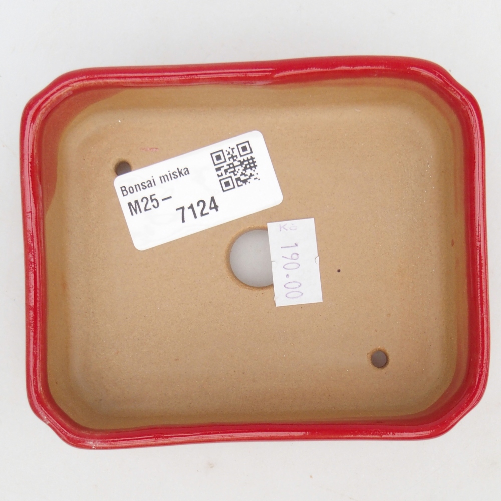 Bonsaischale aus Keramik 11 x 9 x 3 cm, Farbe rot