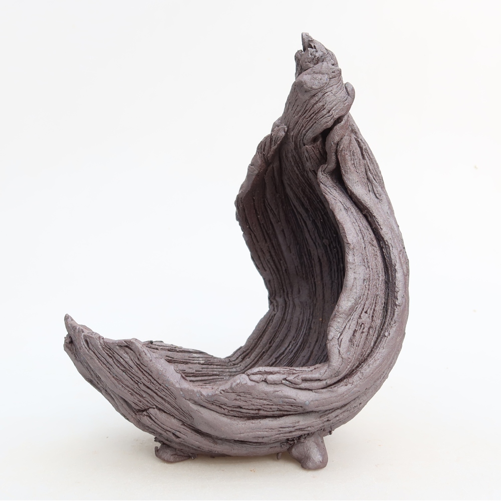Keramikschale  14,5 x 11,5 x 20 cm, Farbe: braun
