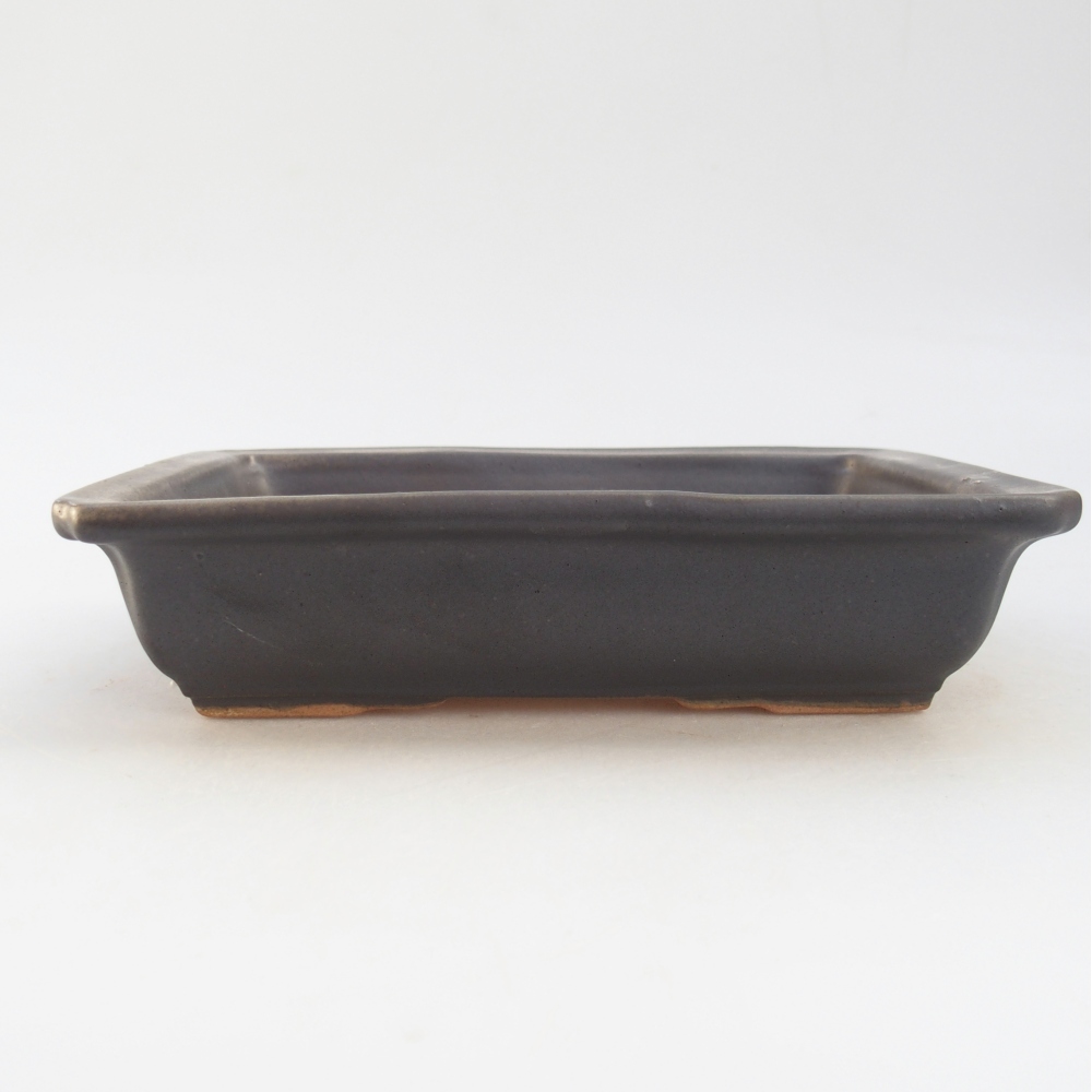 Bonsaischale aus Keramik 18 x 13,5 x 4 cm, metallfarben