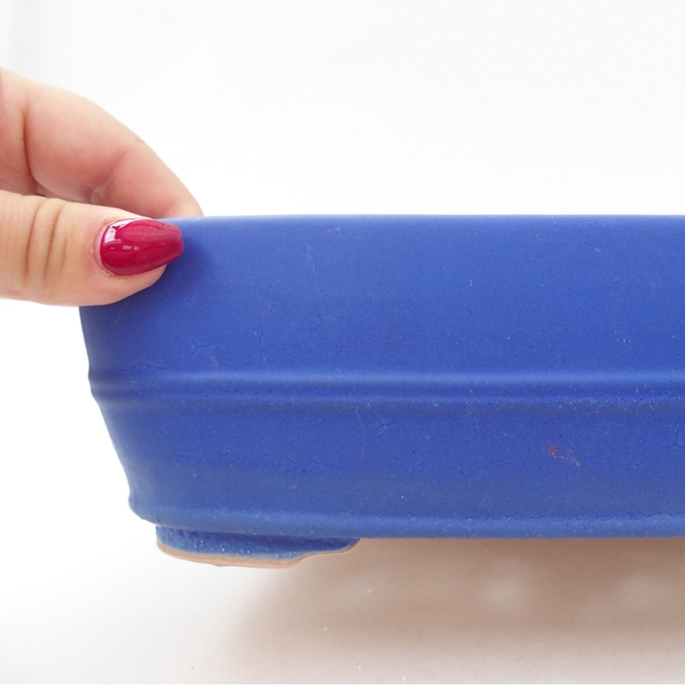 Keramik-Bonsaischale 24 x 19 x 7,5 cm, Farbe blau