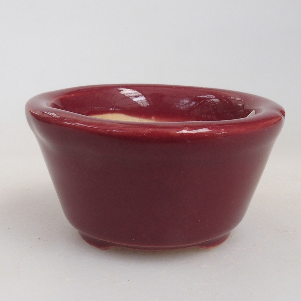 Mini-Bonsaischale 4 x 4 x 2 cm, Farbe Burgunder