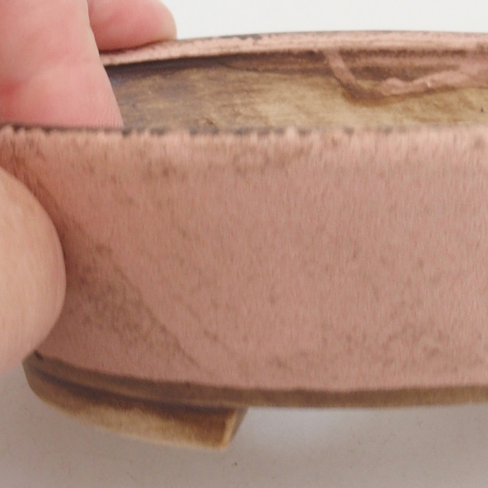 Bonsaischale aus Keramik 9,5 x 8 x 3 cm, Farbe rosa