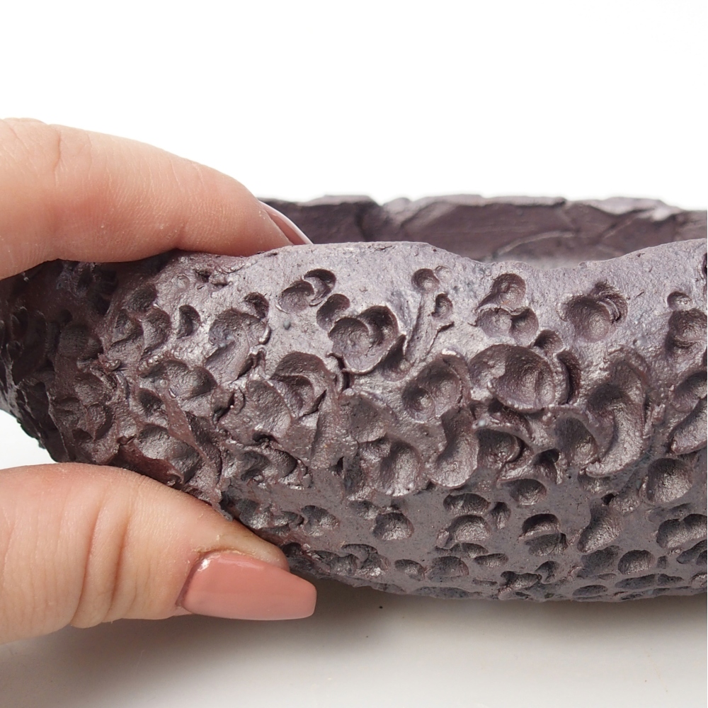 Bonsaischale aus Keramik 18 x 17 x 5 cm, metallfarben