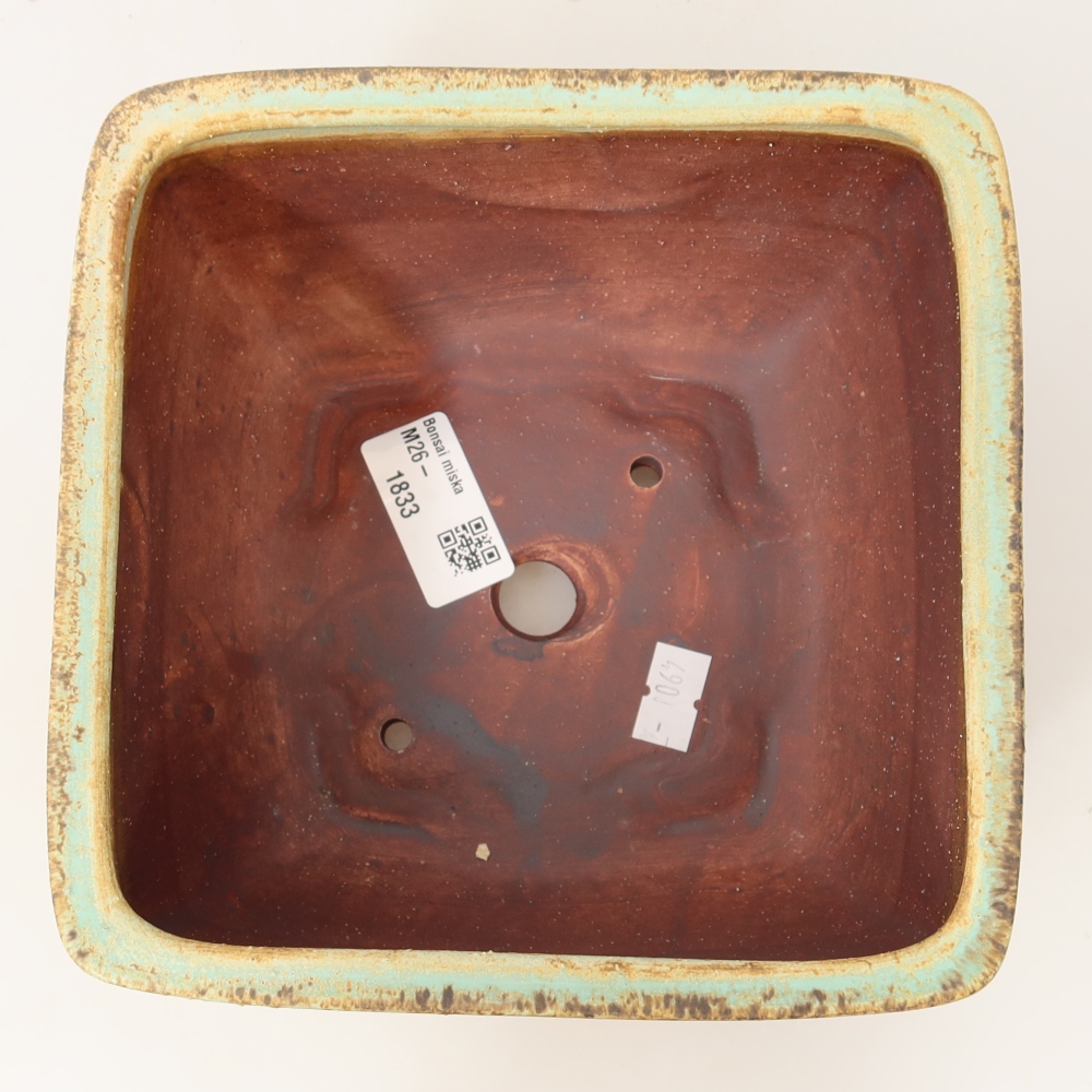 Keramik-Bonsai-Schale 16,5 x 16,5 x 9,5 cm, Farbe: grün