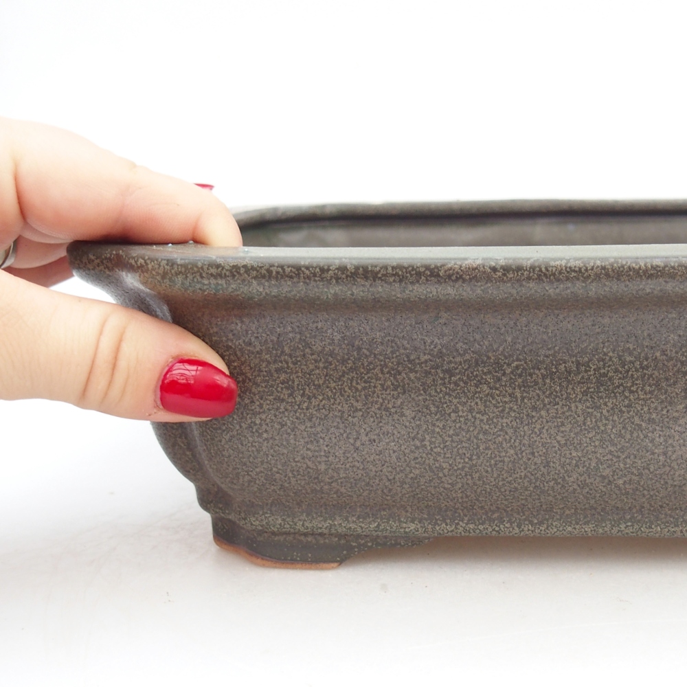 Bonsaischale aus Keramik 27,5 x 22 x 7 cm, grau