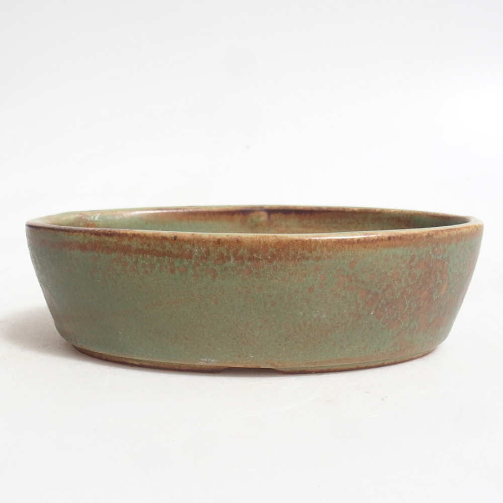 Keramik-Bonsaischale 15 x 9,5 x 4 cm, Farbe Grün