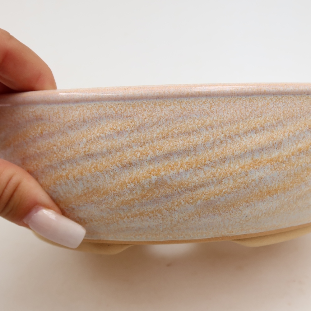 Keramik-Bonsai-Schale 21 x 21 x 6,5 cm, Farbe: Beige