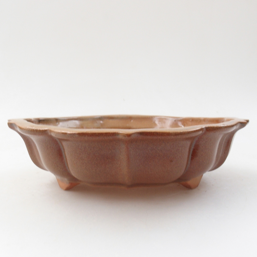 Keramik-Bonsaischale 18 x 18 x 5 cm, Farbe Braun