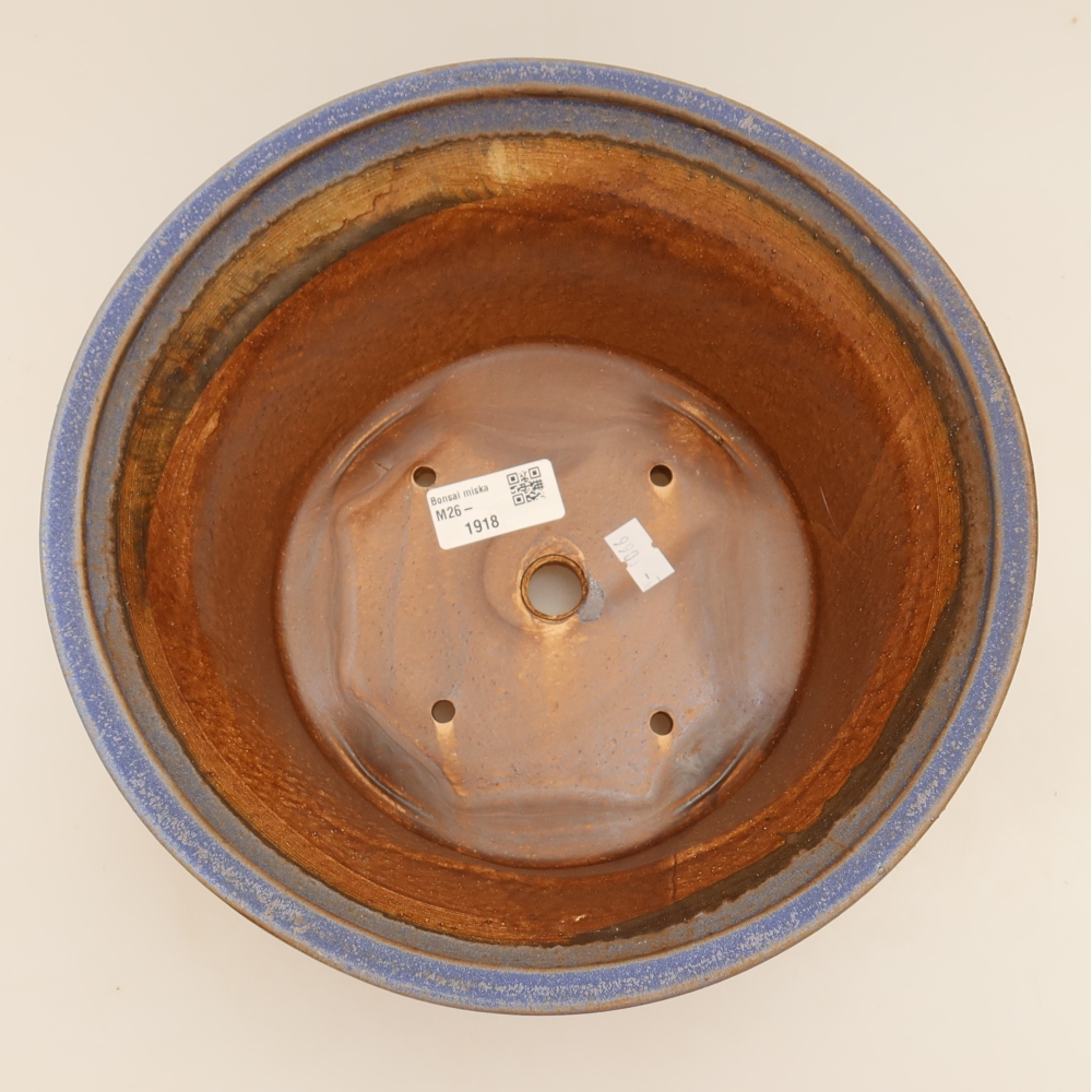Keramik-Bonsai-Schale 24,5 x 24,5 x 11 cm, Farbe: Blau