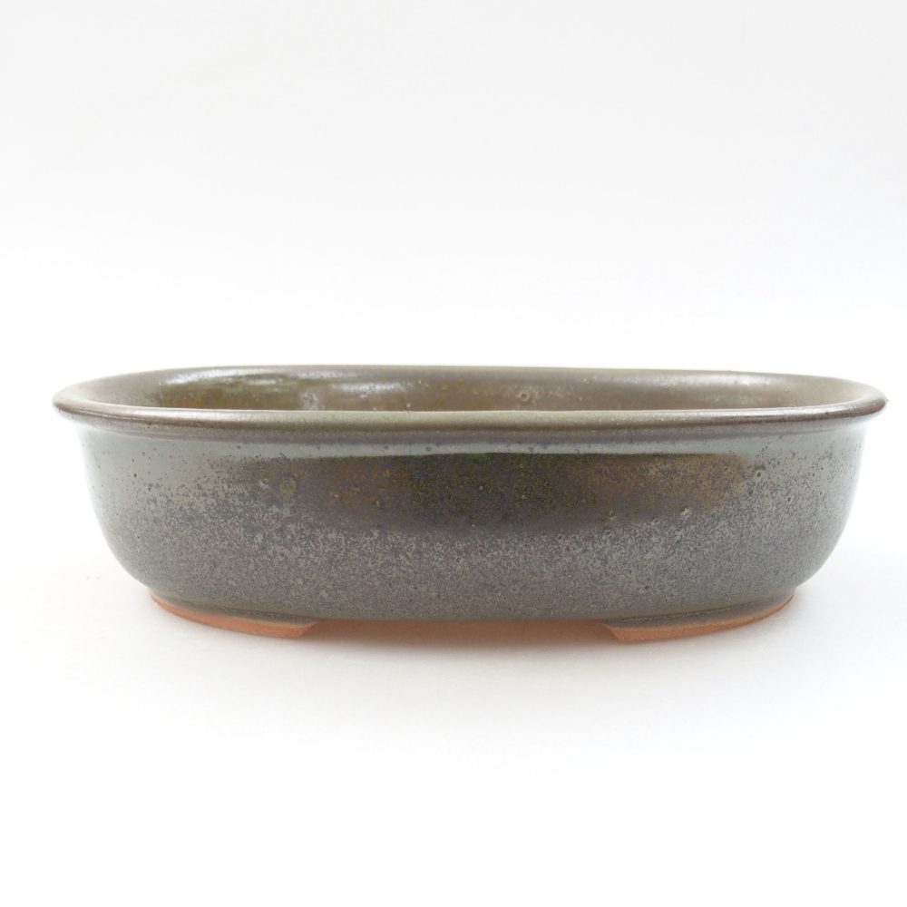Keramik-Bonsaischale 19 x 14,5 x 4,5 cm, Farbe Grün