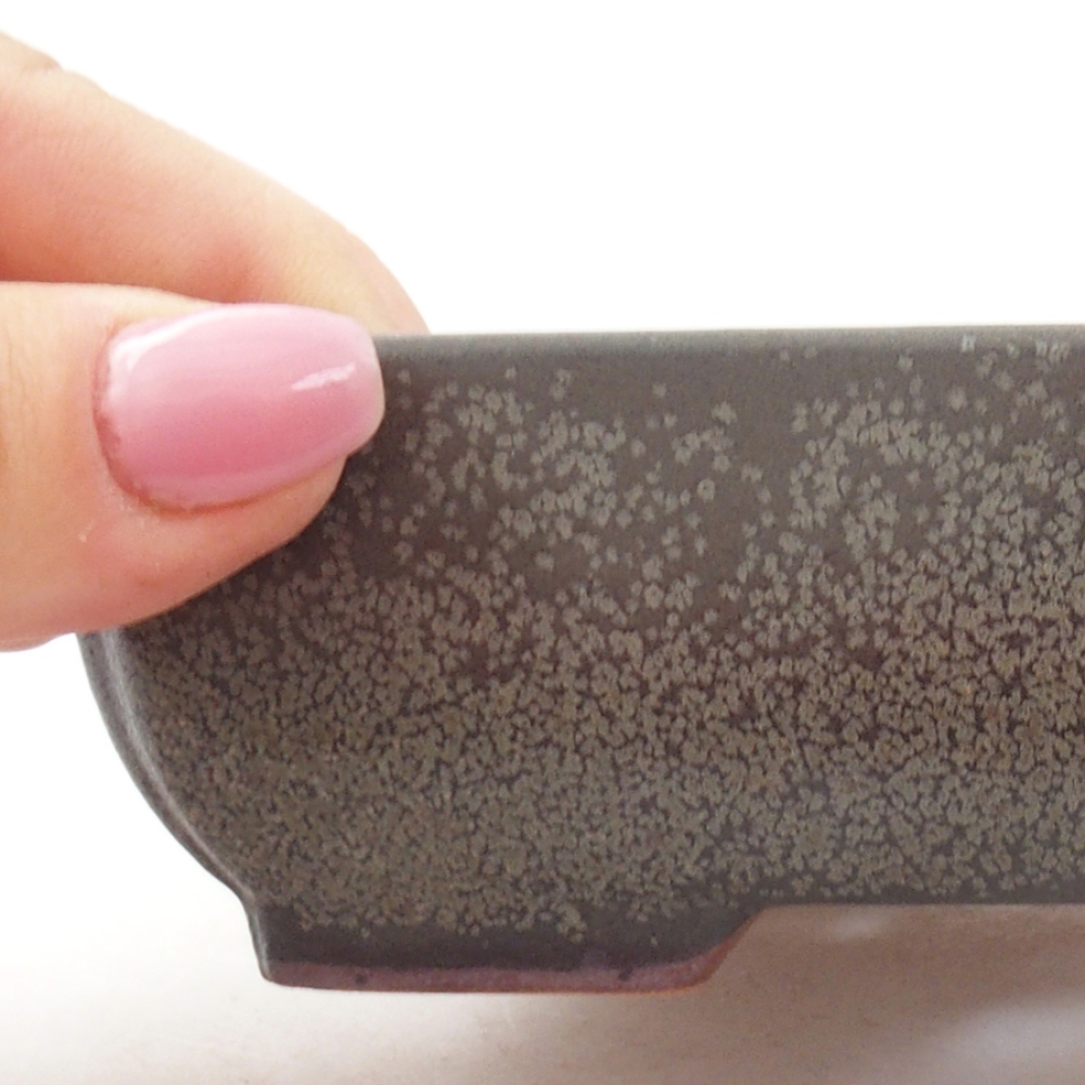 Keramik-Bonsaischale 14 x 11 x 4 cm, Farbe grau