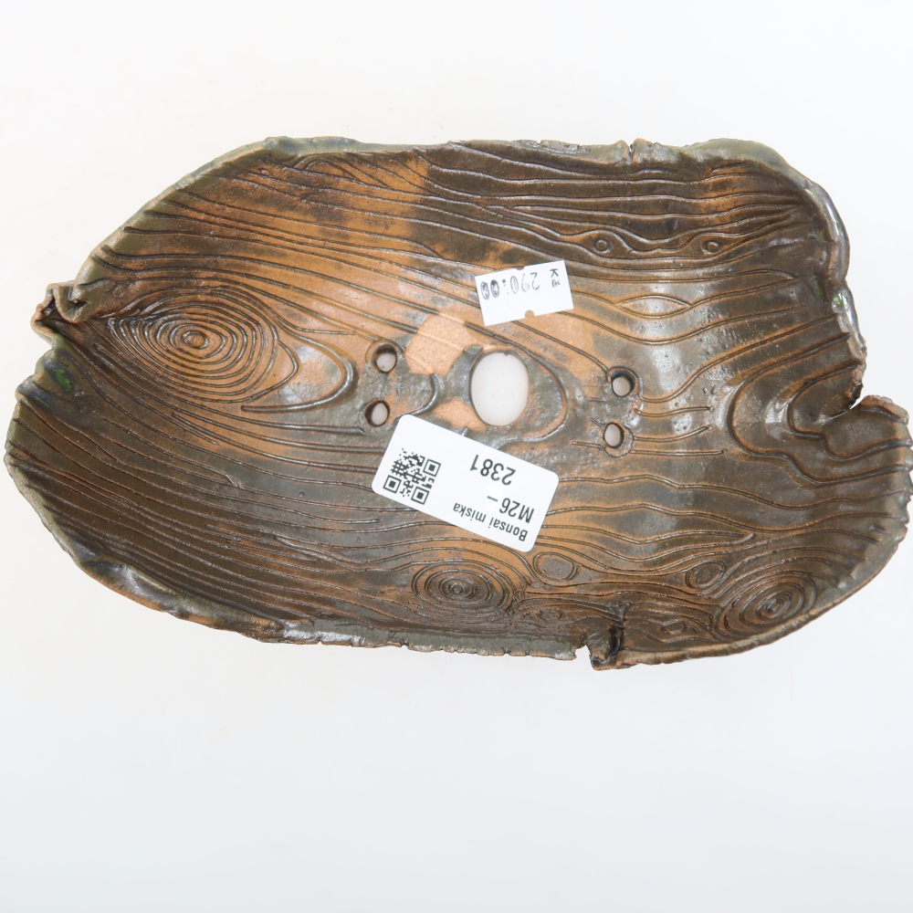Keramikschale  16,5 x 11 x 6 cm, Farbe: braun-grün