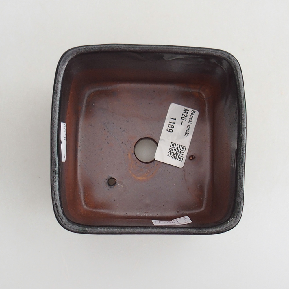 Bonsaischale aus Keramik 10 x 10 x 8 cm, grün