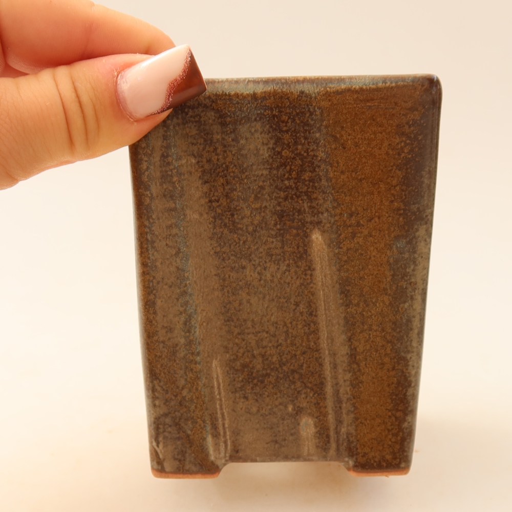 Keramik-Bonsai-Schale 7,5 x 7,5 x 10 cm, Farbe: braun