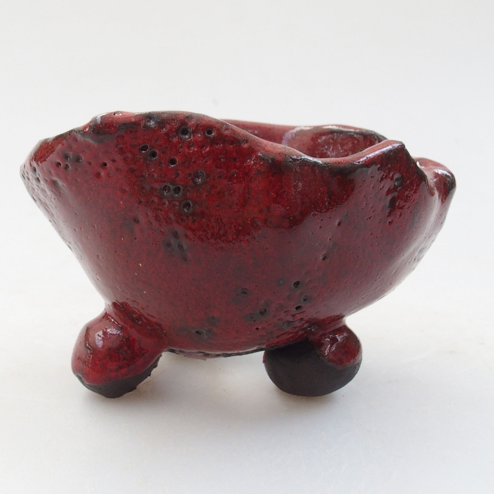 Keramikschale 8 x 8 x 6 cm, Farbe rot