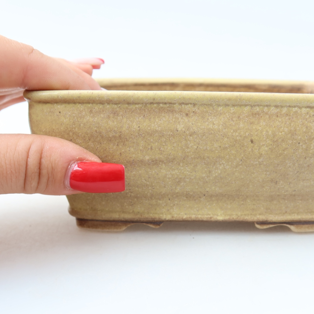 Keramik-Bonsai-Schale 15 x 12,5 x 5,5 cm, Farbe: Gelb
