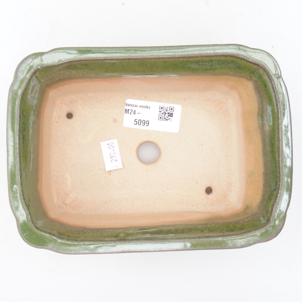 Keramik-Bonsaischale 17,5 x 12,5 x 6 cm, Farbe Grün