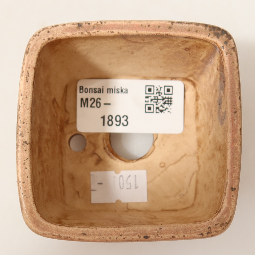 Keramik-Bonsai-Schale, 6,5 x 6,5 x 4,5 cm, Farbe: Rosa