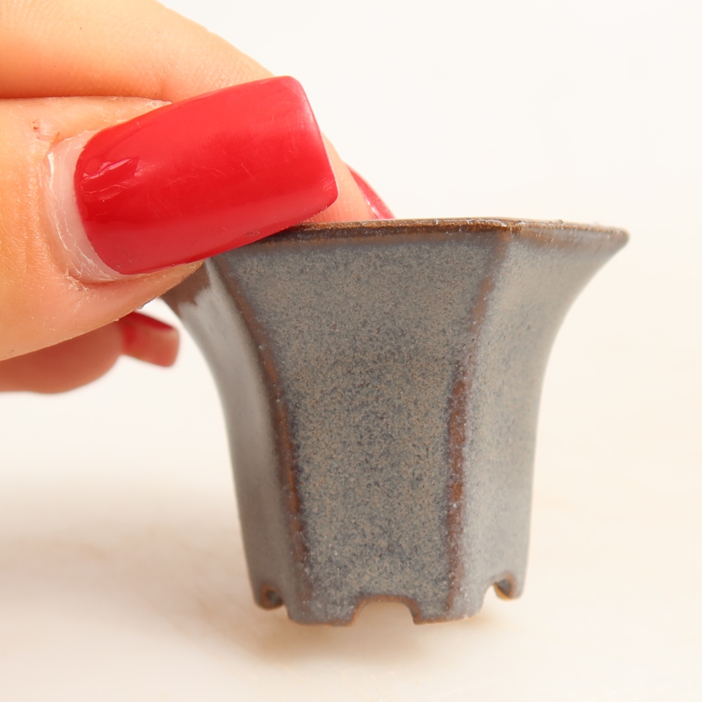 Keramik-Bonsai-Schale 4,5 x 4 x 3,5 cm, Farbe: Grau