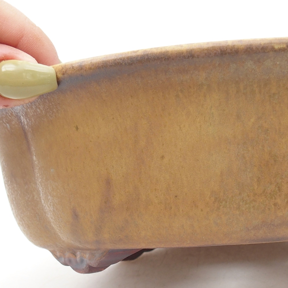 Keramik-Bonsaischale 19 x 17 x 6 cm, Farbe Grün