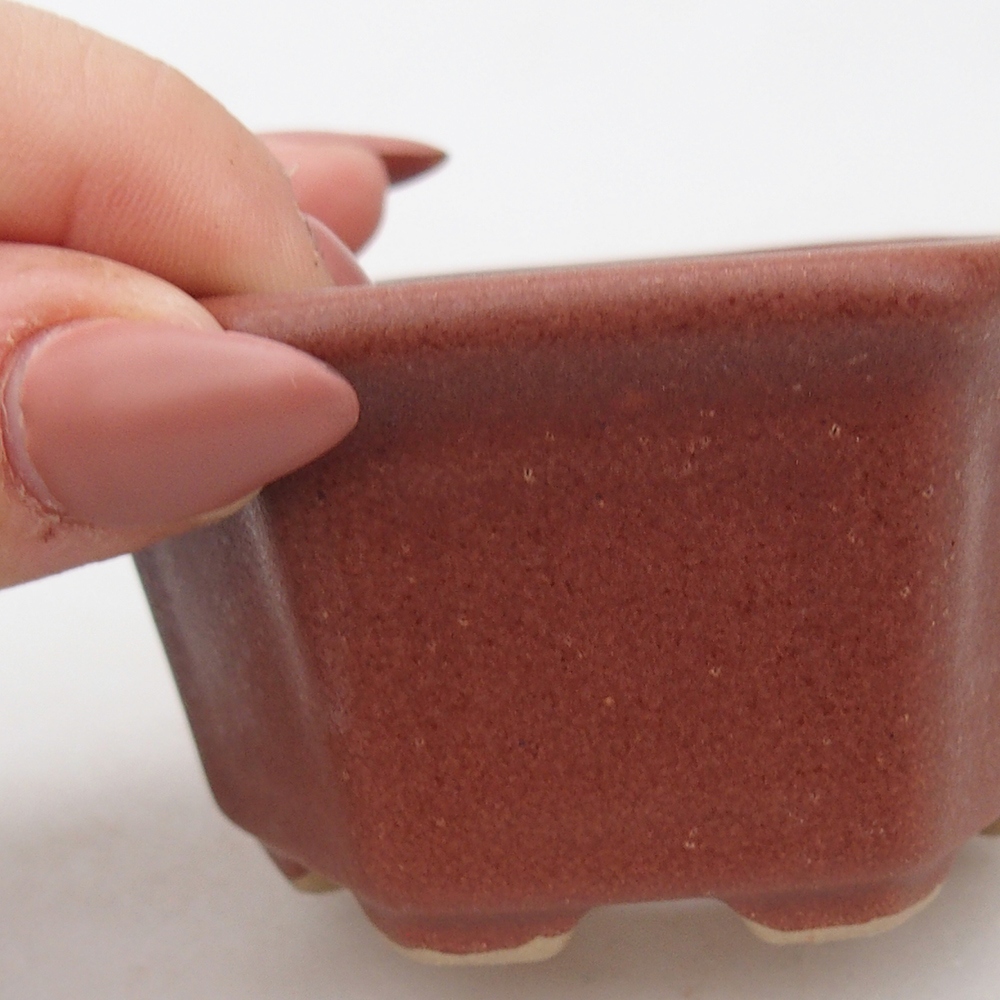 Bonsaischale aus Keramik 7,5 x 7 x 4 cm, braun