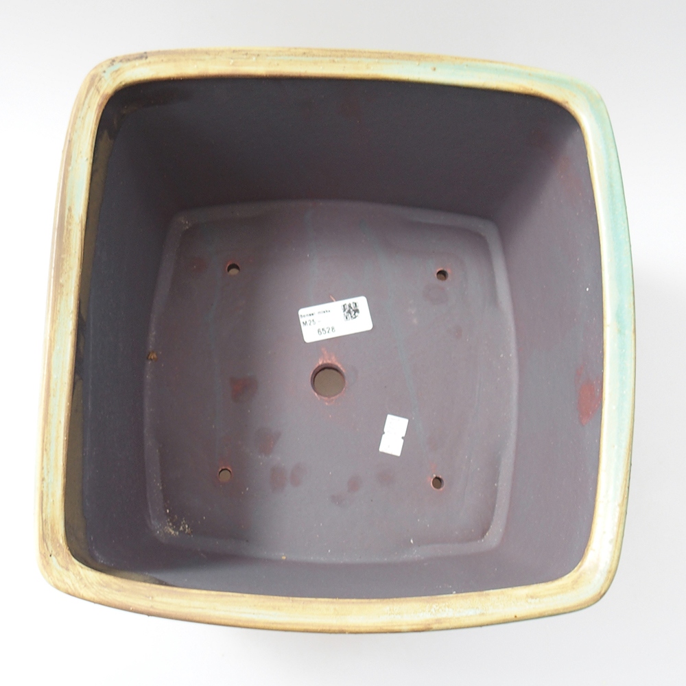 Bonsaischale aus Keramik 26,5 x 26,5 x 16 cm, grün
