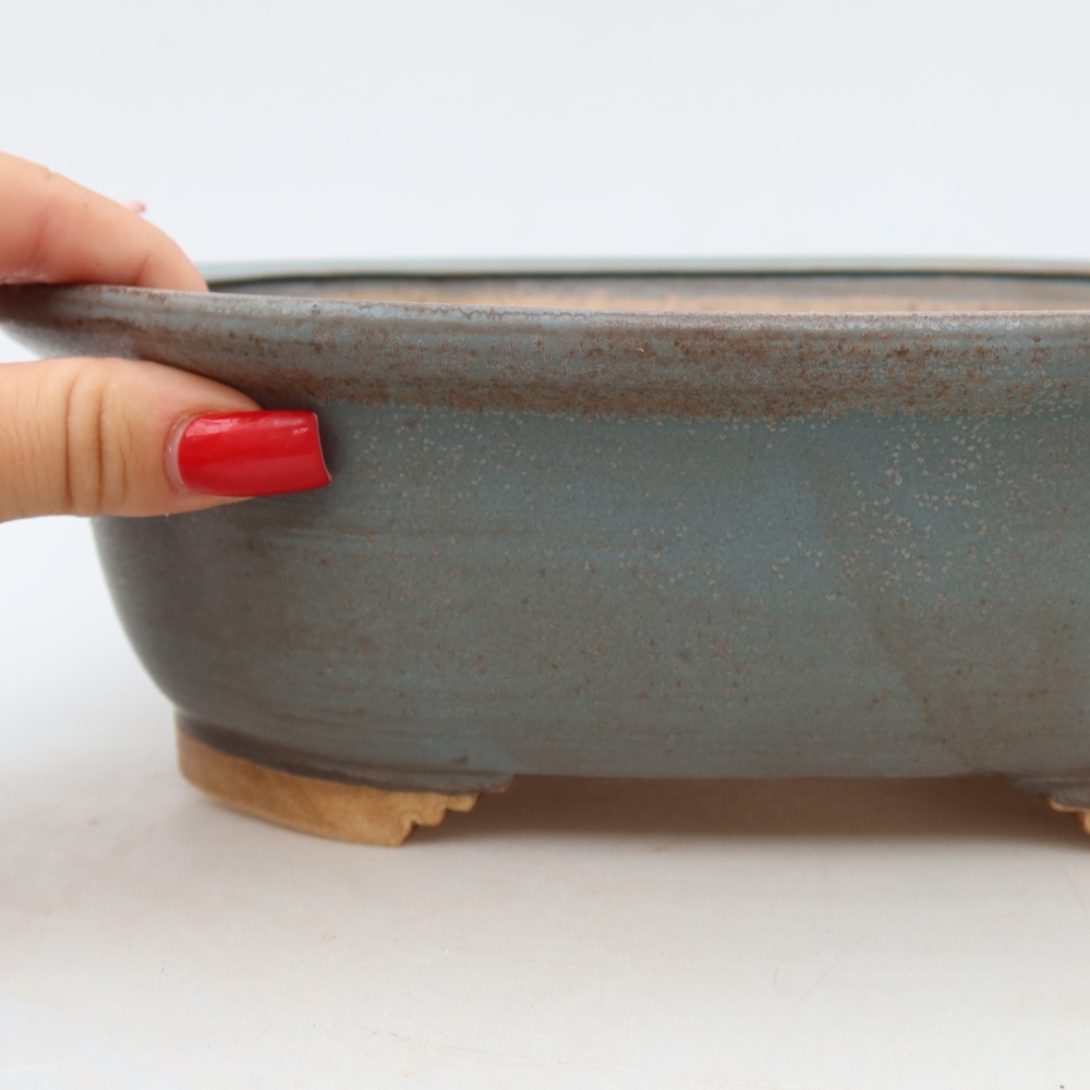 Keramik-Bonsai-Schale 25 x 21 x 8 cm, Farbe: Blau