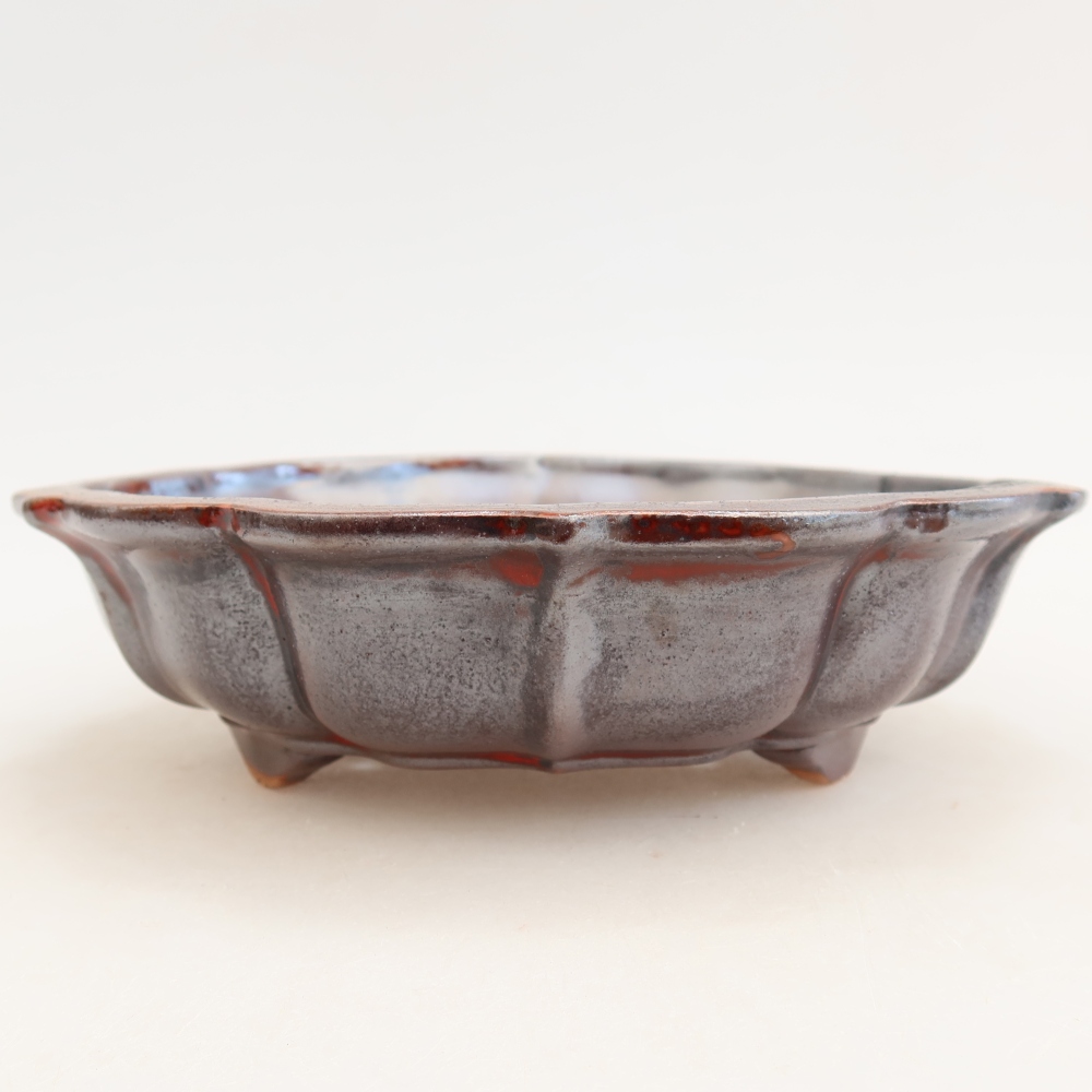 Bonsaischale aus Keramik 18,5 x 18,5 x 5 cm, metallfarben