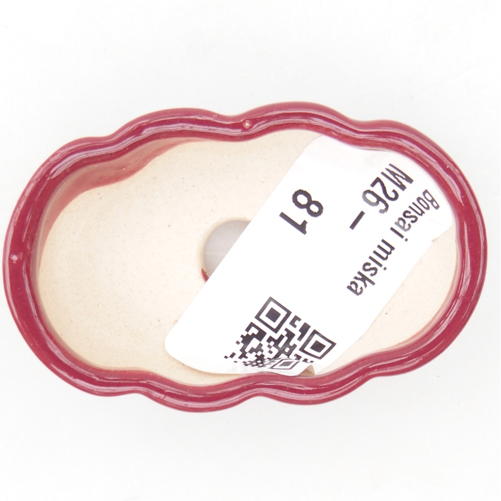 Mini-Bonsaischale 5,5 x 3,5 x 1,5 cm, bordeauxrot