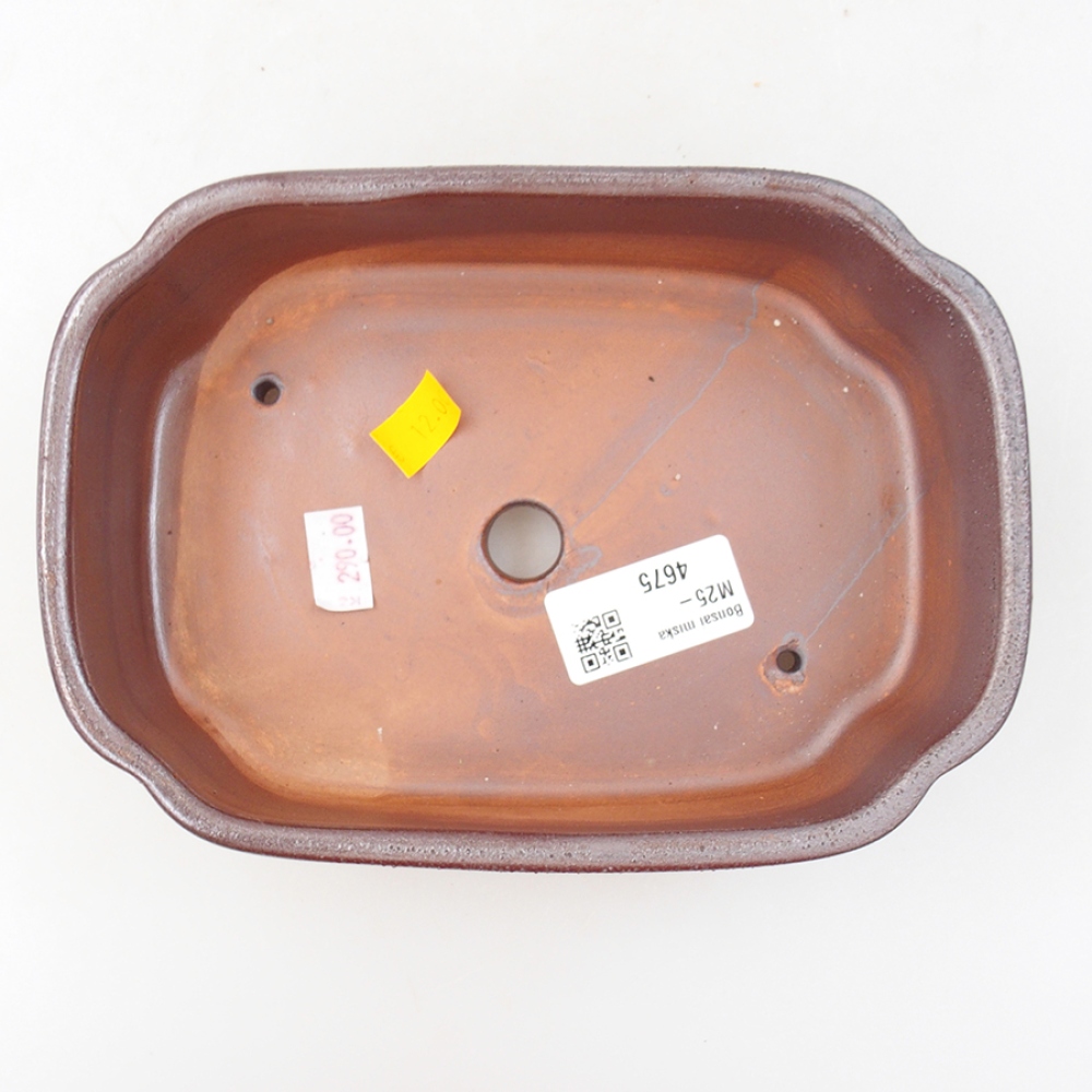 Keramik-Bonsaischale 18 x 13 x 5 cm, Farbe braun