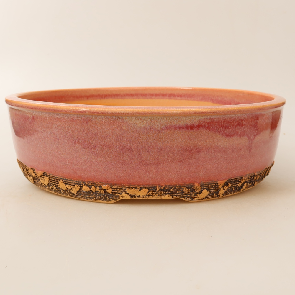 Keramik-Bonsai-Schale, 27,5 × 27,5 × 7,5 cm, Farbe: Rosa