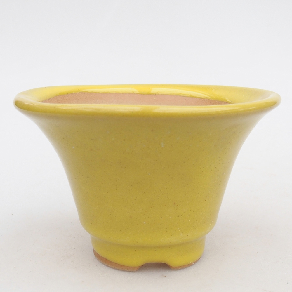 Bonsaischale aus Keramik 10,5 x 10,5 x 7 cm, gelb