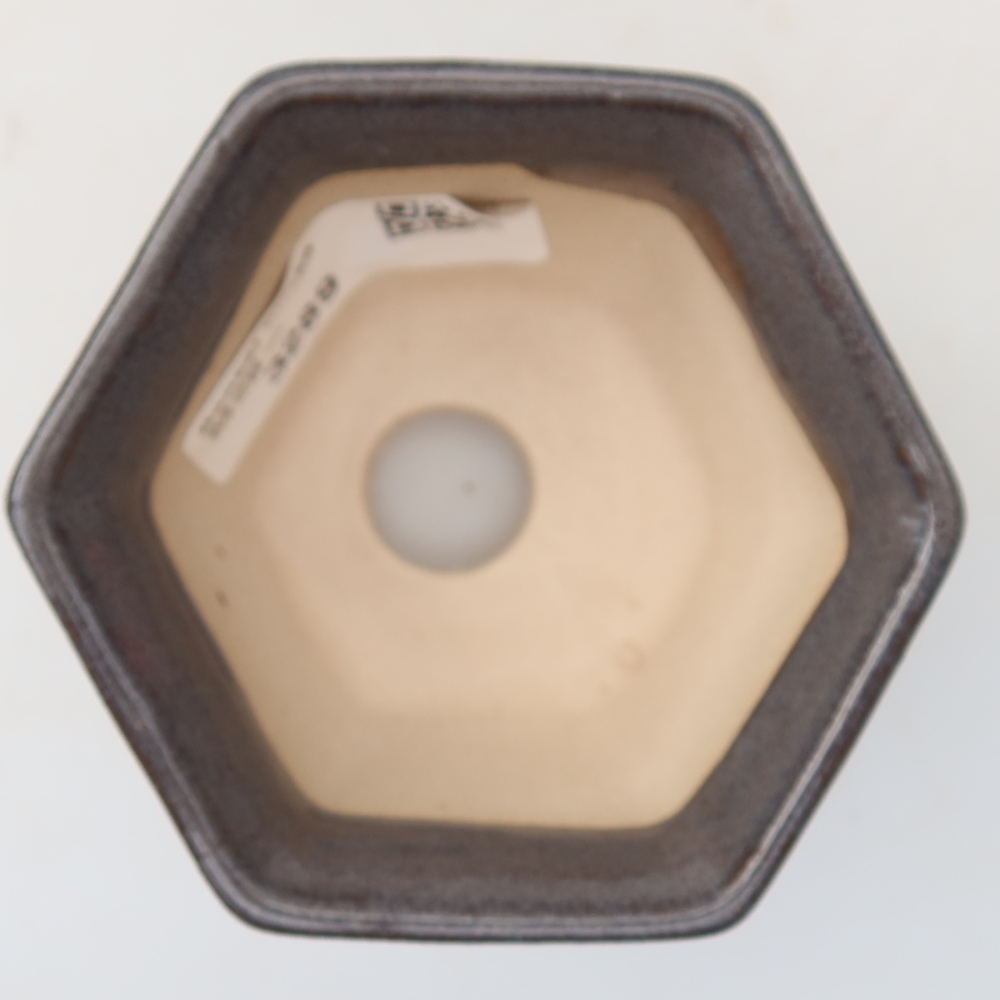 Keramik-Bonsai-Schale, 7 x 6,5 x 5 cm, Farbe: grau