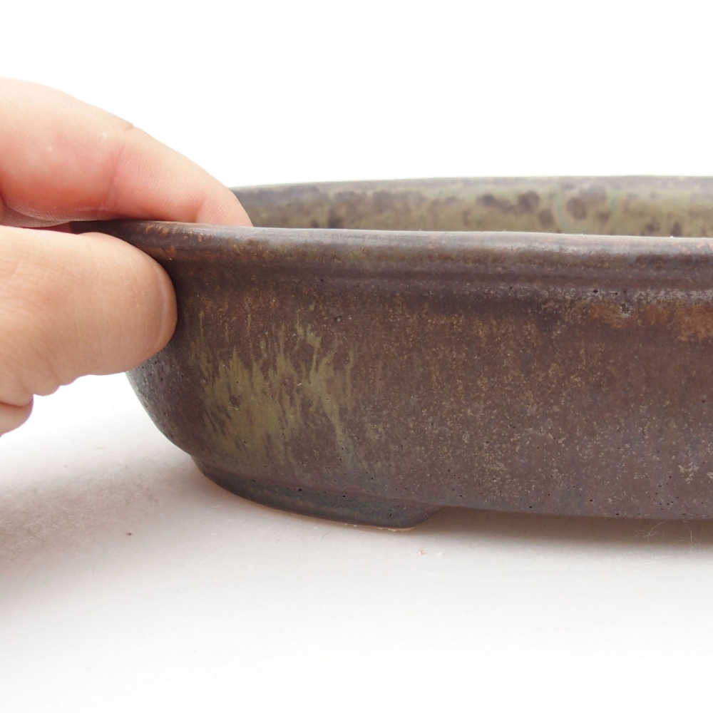 Keramik-Bonsaischale 22 x 17 x 5 cm, Farbe braun