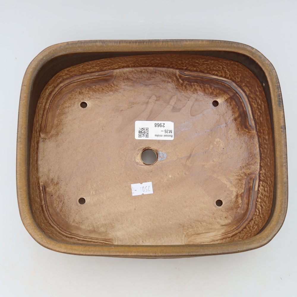 Keramik-Bonsai-Schale 24,5 x 20,5 x 6,5 cm, Farbe: braun