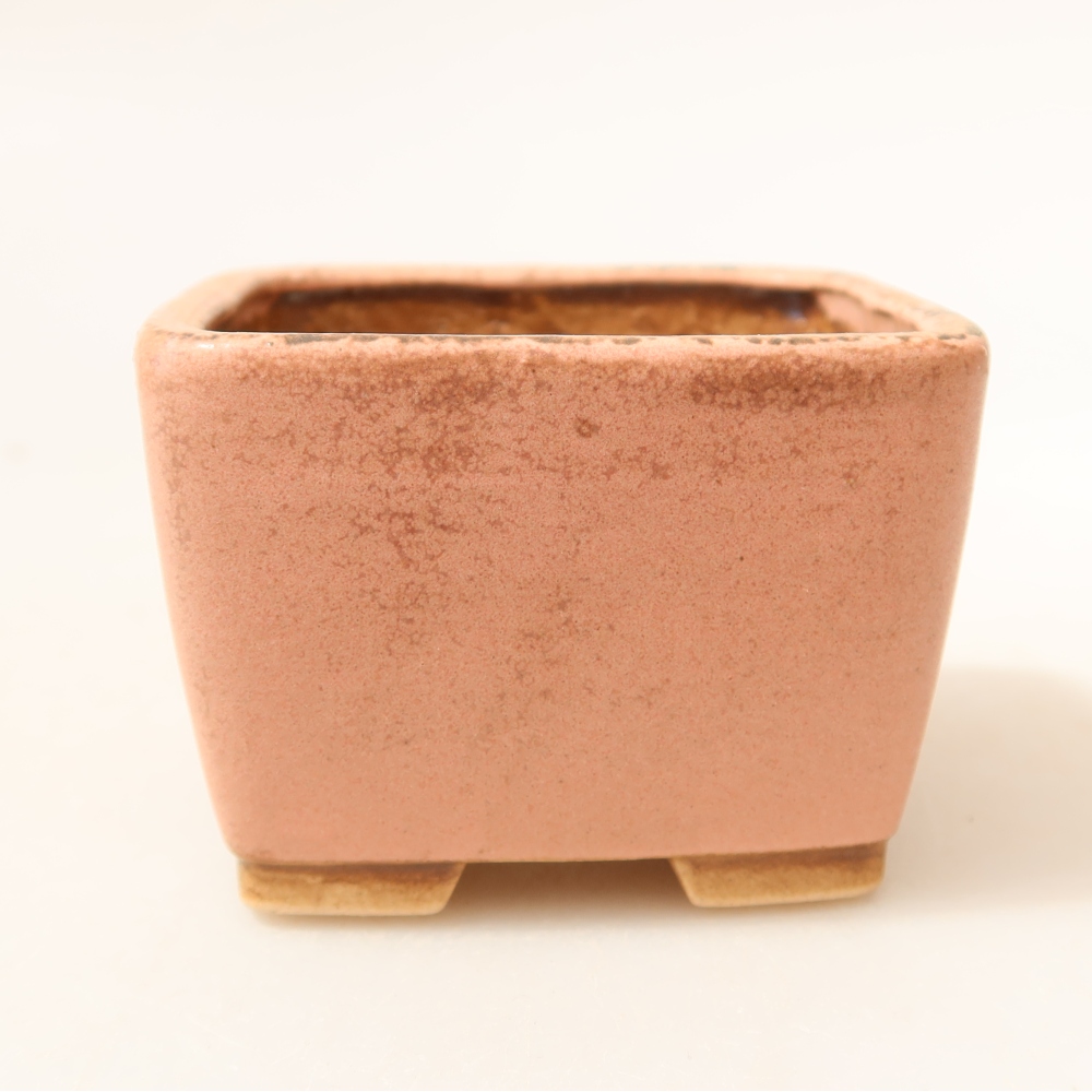 Keramik-Bonsai-Schale, 6,5 × 6,5 × 4,5 cm, Farbe: Rosa
