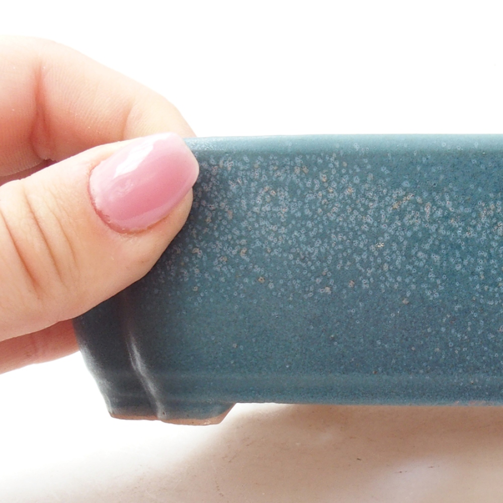 Keramik-Bonsaischale 15 x 11,5 x 4,5 cm, Farbe blau