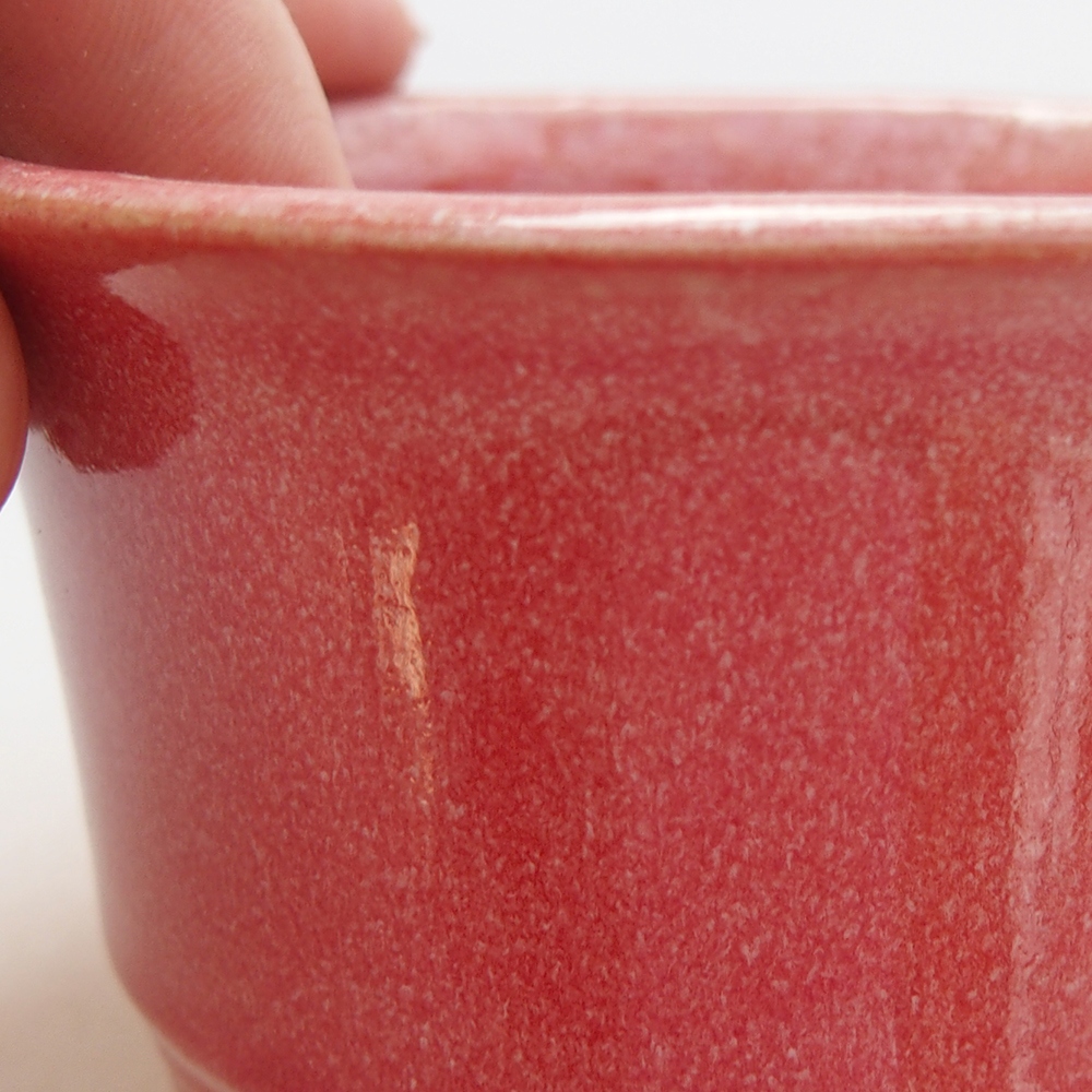 Bonsaischale aus Keramik 9 x 9 x 5 cm, Farbe rot