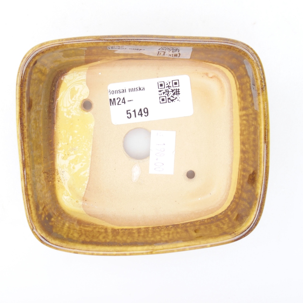 Keramik-Bonsaischale  11 x 9,5 x 4,5 cm, Farbe Gelb