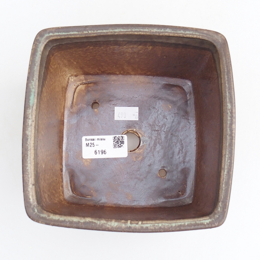 Bonsaischale aus Keramik 15 x 15 x 9,5 cm,  Farbe Grün
