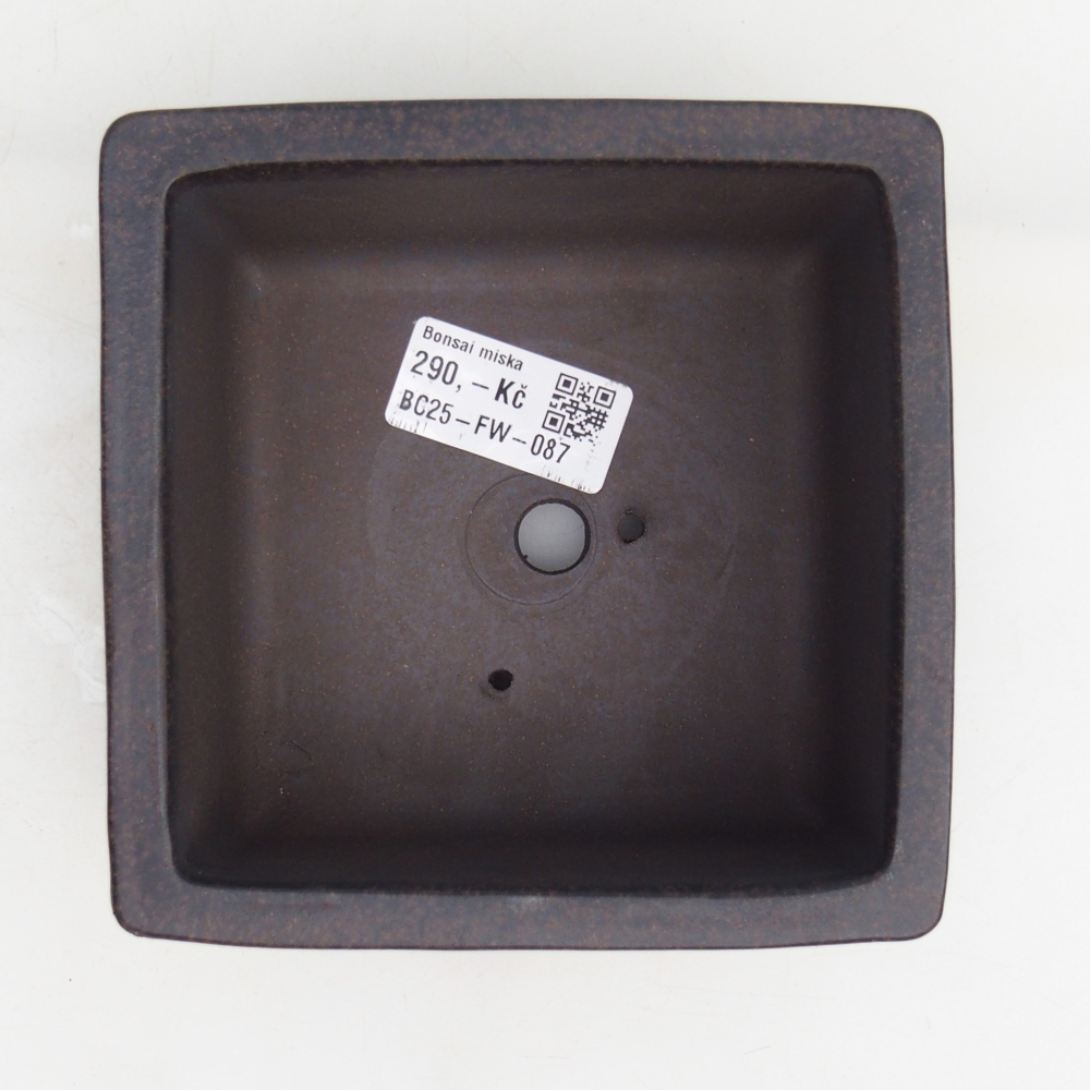 Bonsaischale aus Keramik 12,5 x 12,5 x 6,5 cm, Farbe bräunlich ocker
