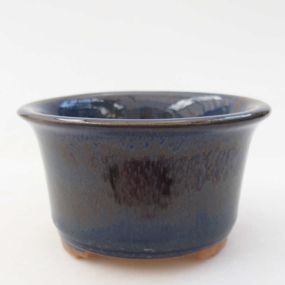 Keramik-Bonsaischale 9 x 9 x 5 cm, Farbe blau