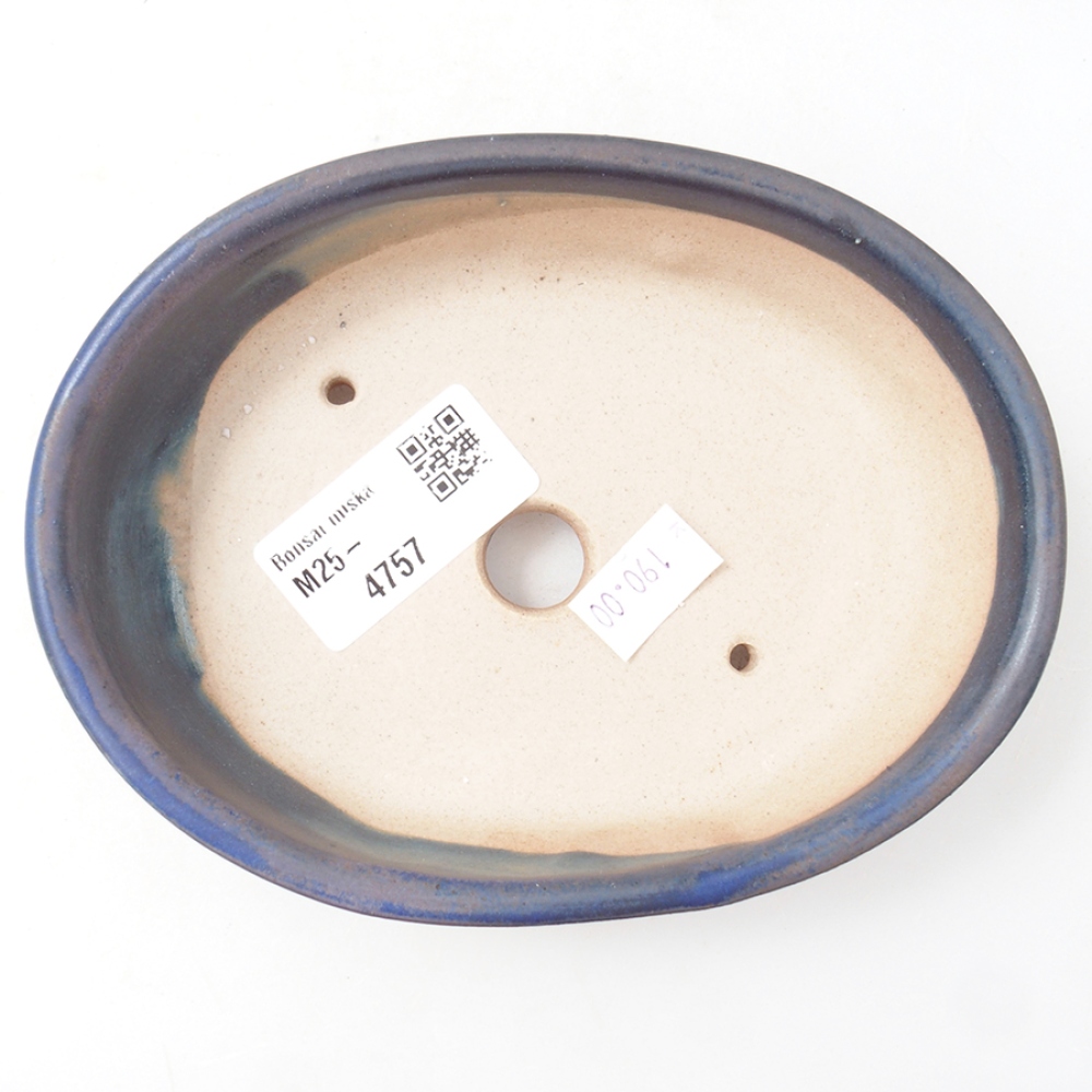 Keramik-Bonsaischale 13,5 x 10,5 x 3,5 cm, Farbe blau