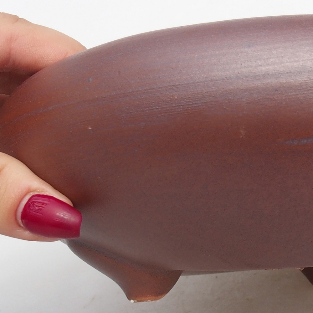Keramik-Bonsaischale 21 x 21 x 7,5 cm, metallische Farbe
