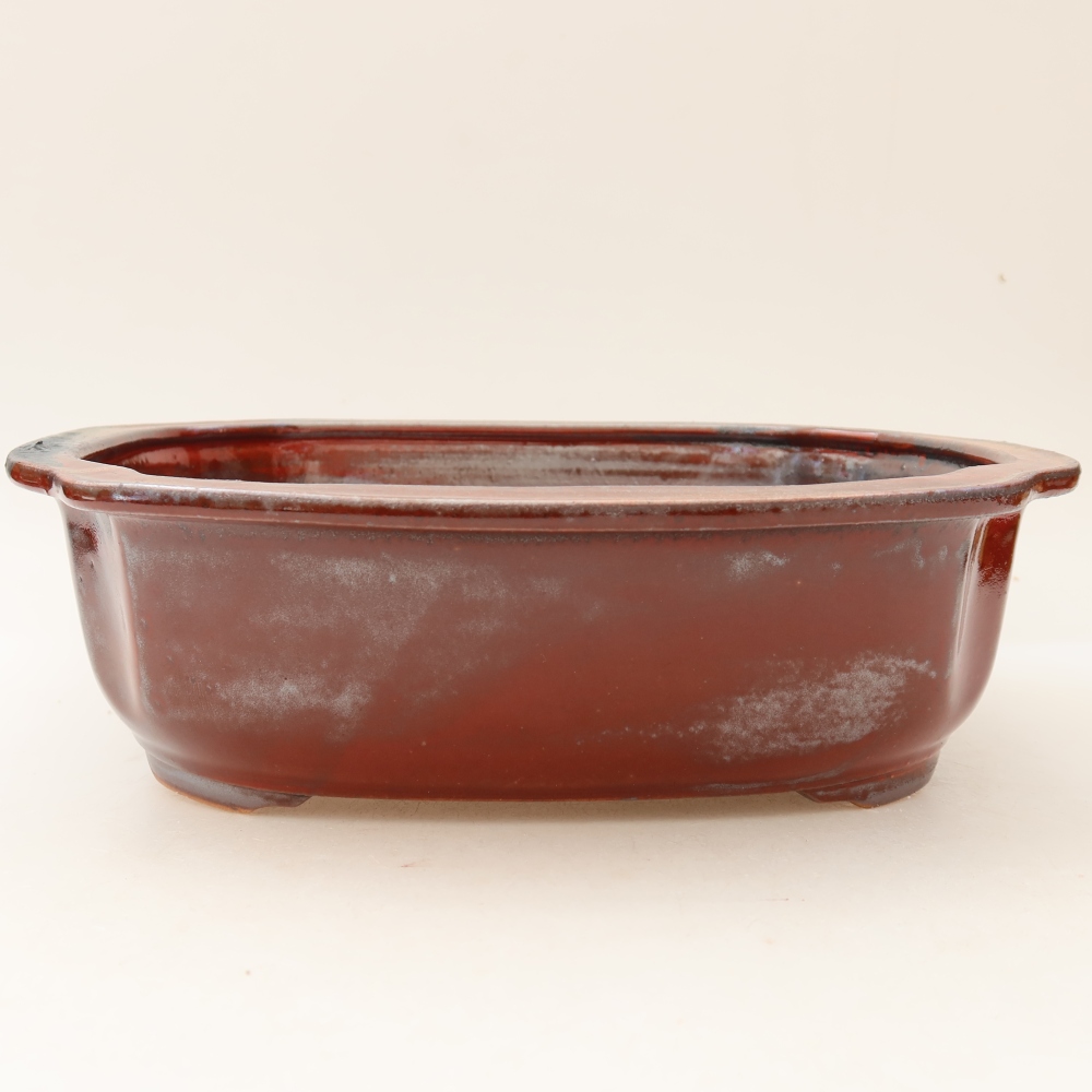 Keramik-Bonsai-Schale 24,5 x 21 x 7,5 cm, Farbe: rot