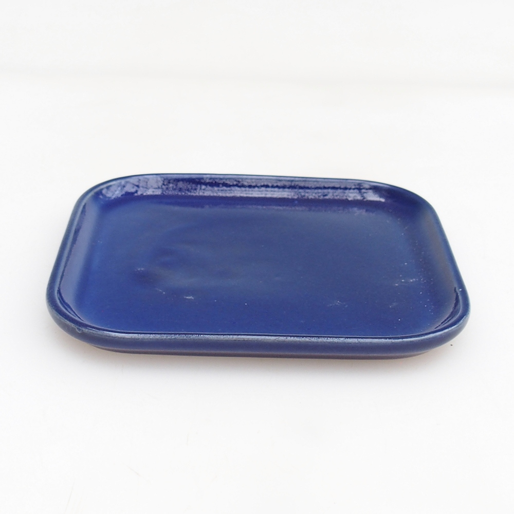 Keramische Untertasse H38 - 12,5 x 10,5 x 1 cm - blau