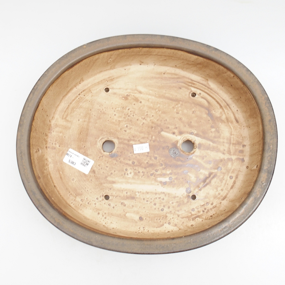 Keramik-Bonsaischale 32,5 x 28,5 x 7,5 cm, Farbe braun