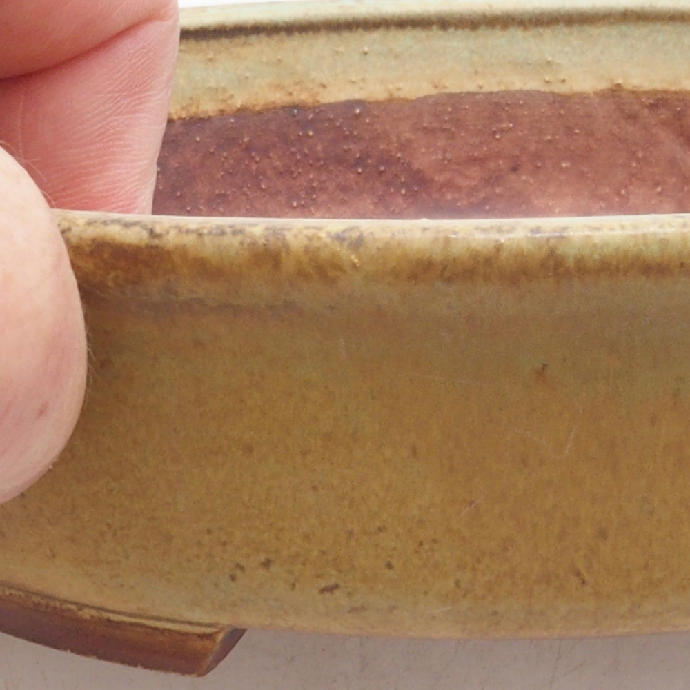 Bonsaischale aus Keramik 17 x 15 x 4 cm, Farbe Grün